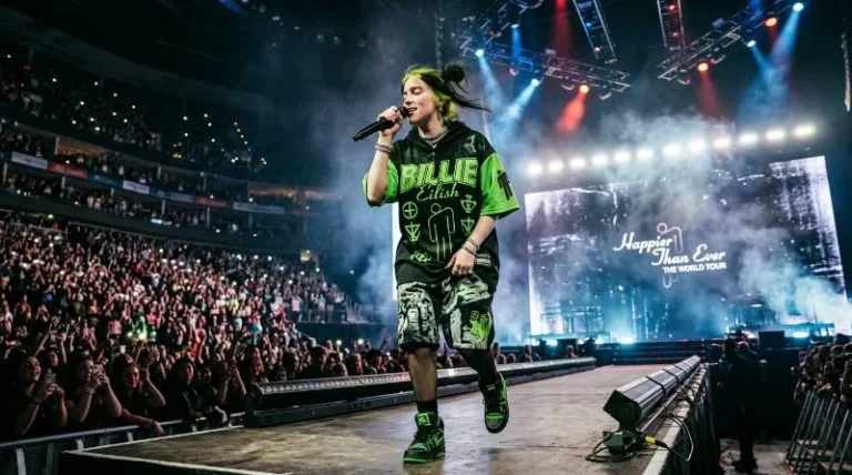 Billie Eilish net worth performance photo on tour