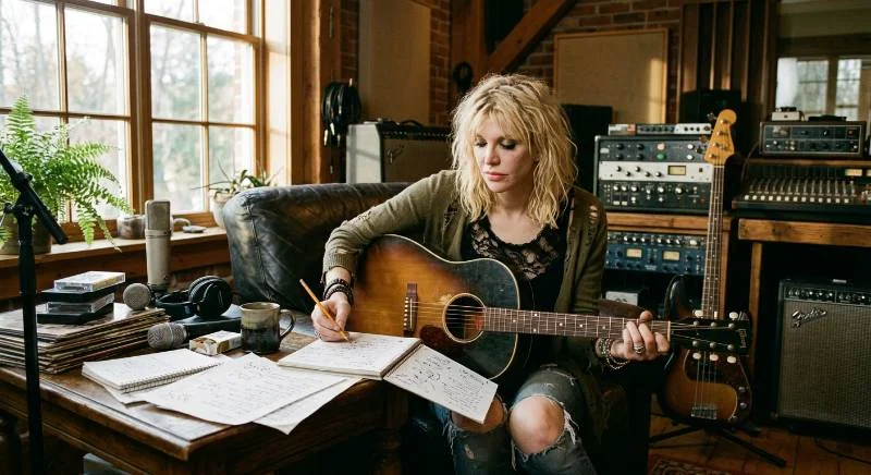 Courtney Love net worth songwriting royalties studio